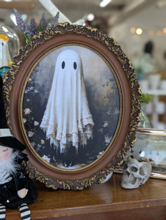 Ghost print in oval frame 11x14