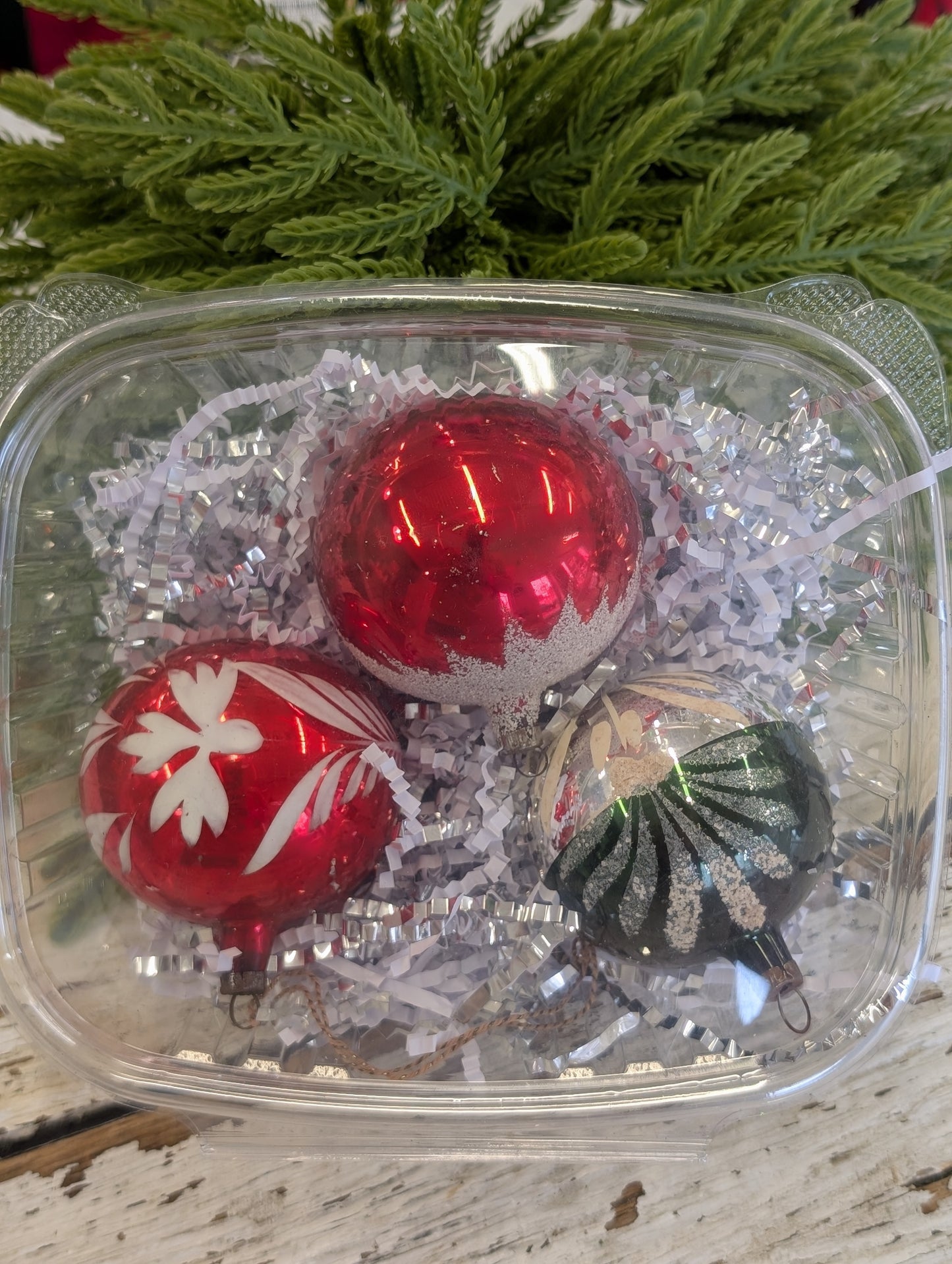 Set of three vintage ornaments
