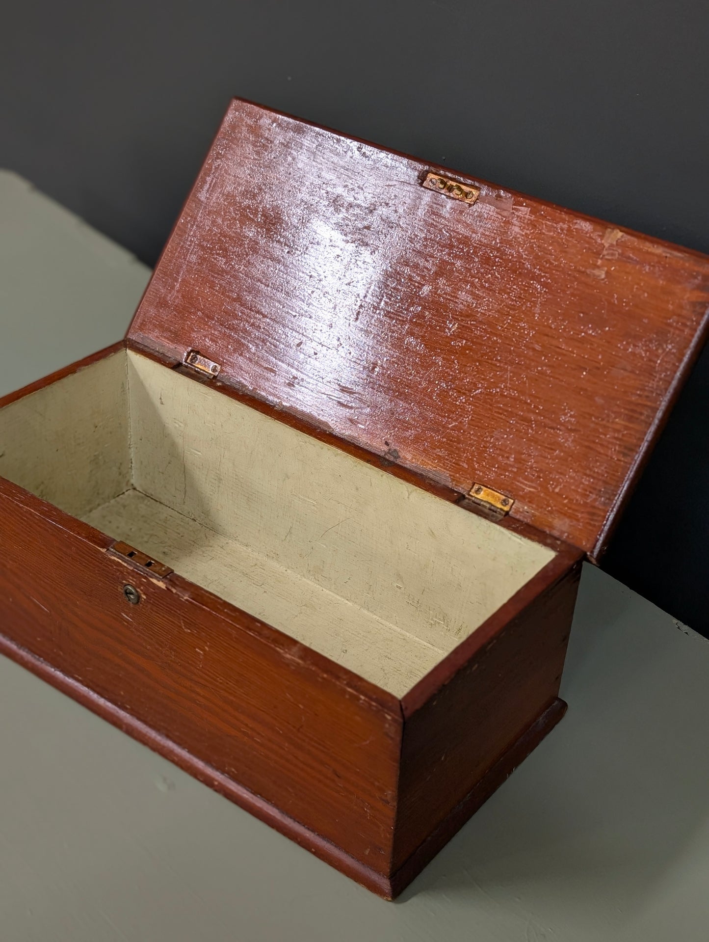 Wooden box with carvings