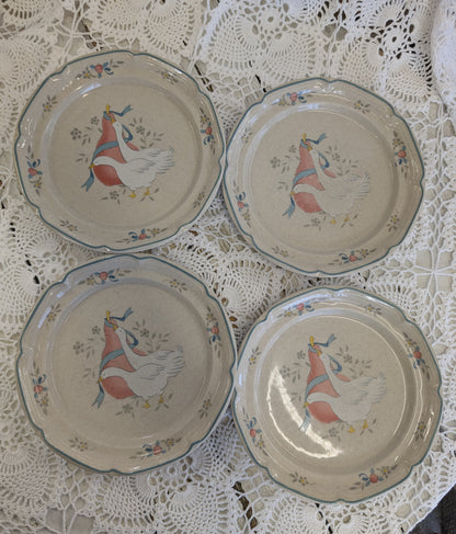 Marmalade" pattern stoneware salad plate with geese
