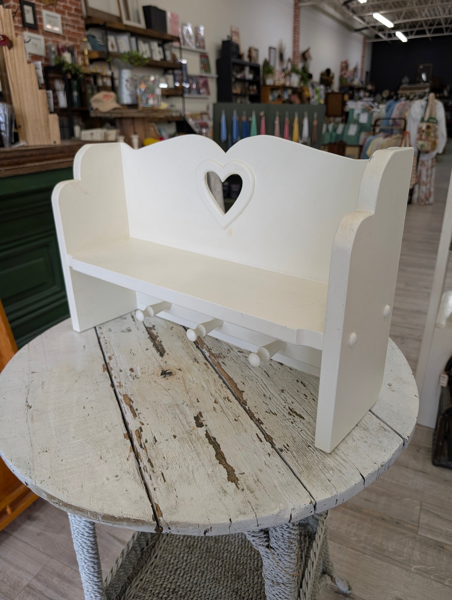 White wooden shelf