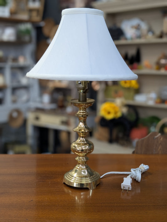 Brass lamp with shade
