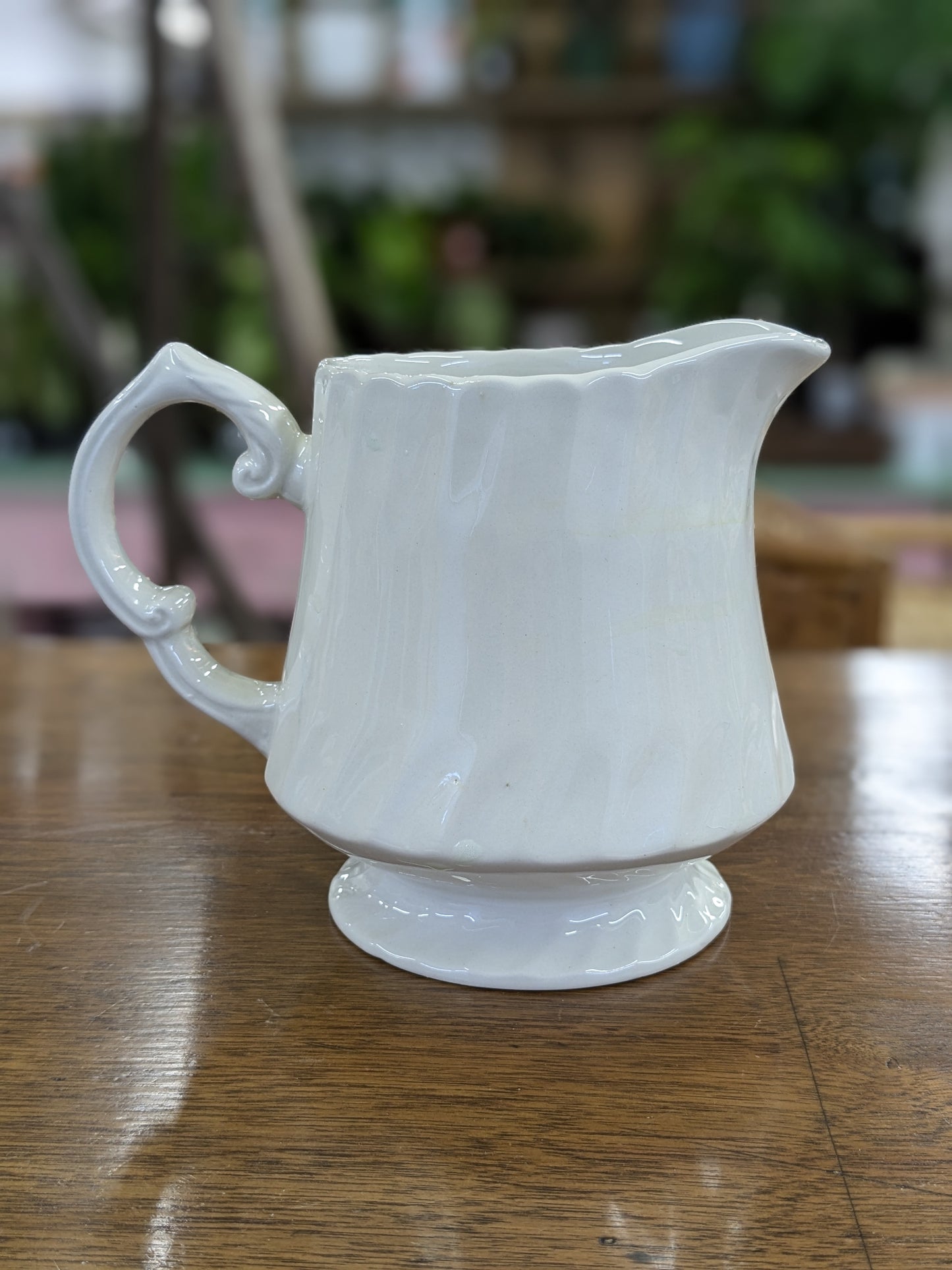 White ironstone pitcher