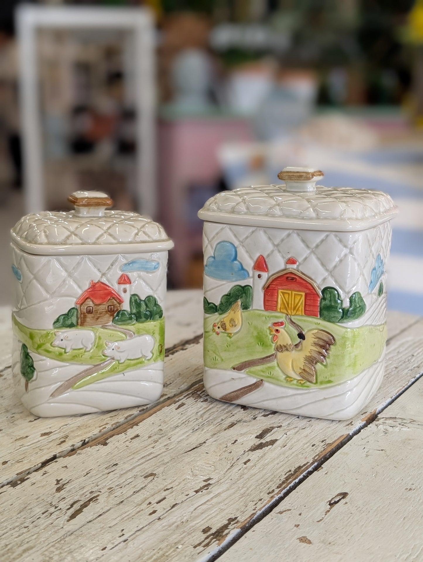 vintage Otagiri ceramic canisterw