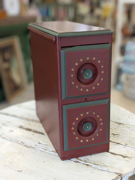 Painted wooden storage box