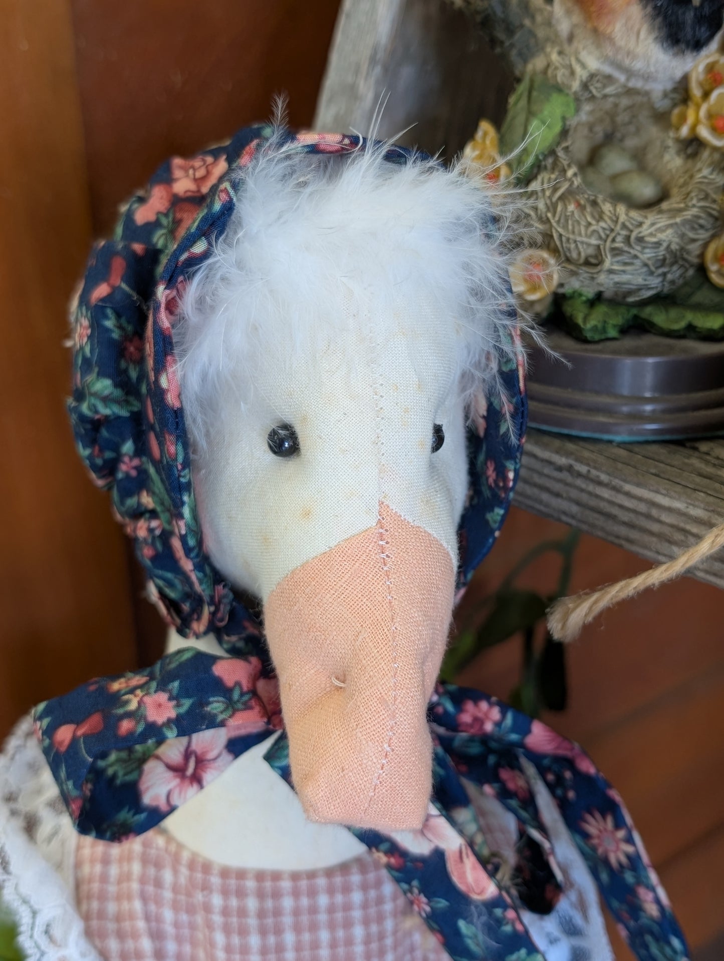Sitting Goose Floral bonnet