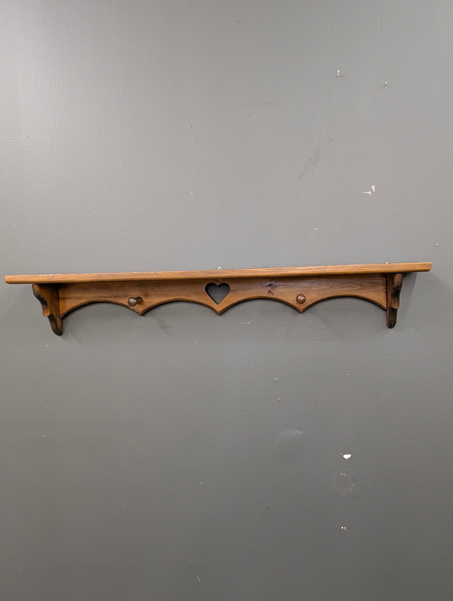 Wooden heart shelf
