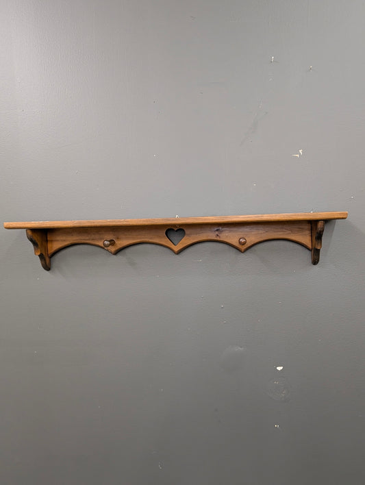 Wooden heart shelf