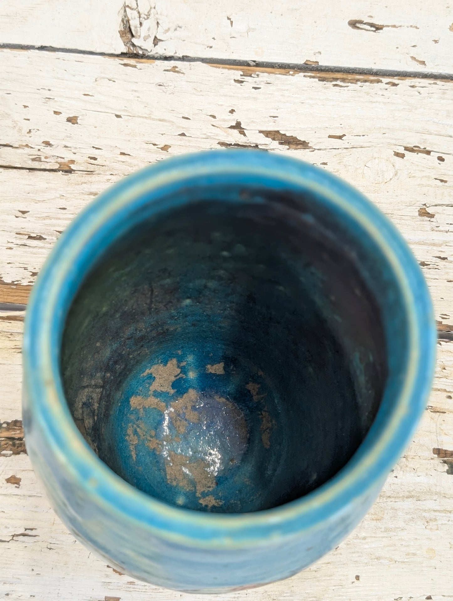 Blue pottery vase