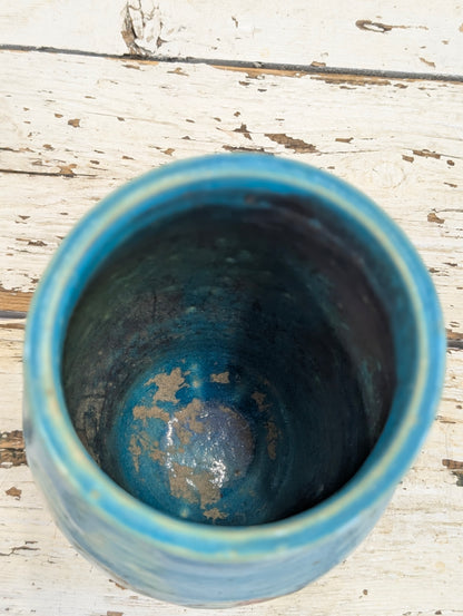 Blue pottery vase