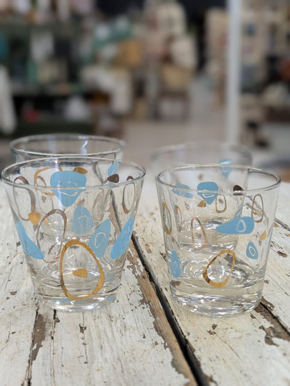 Set of Federal Glass Atomic Amoeba pattern