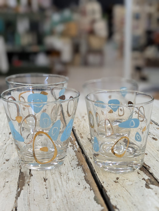 Set of Federal Glass Atomic Amoeba pattern