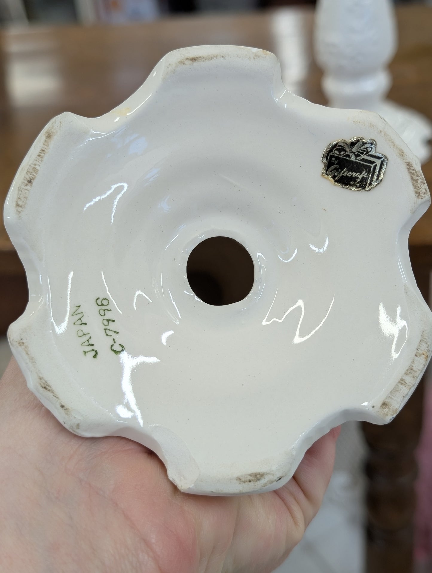 Set of white ceramic candle sticks