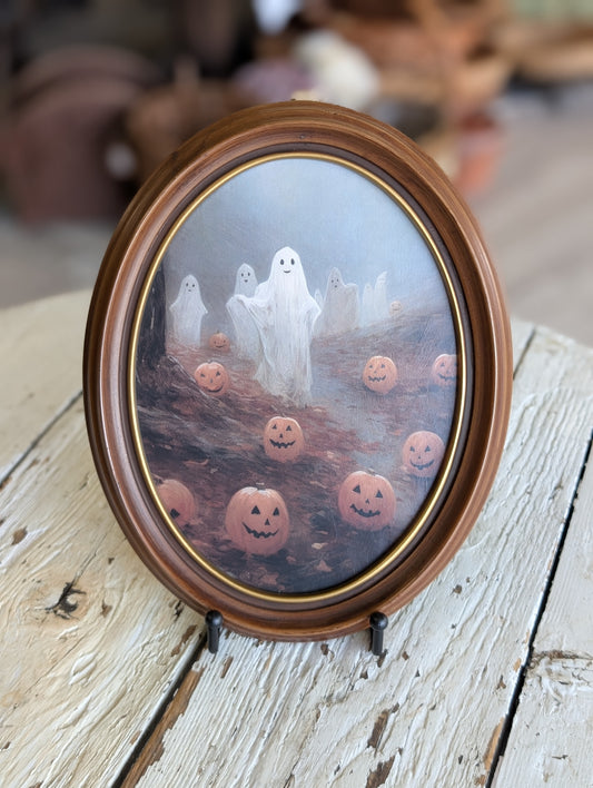 Ghosts in forest framed print