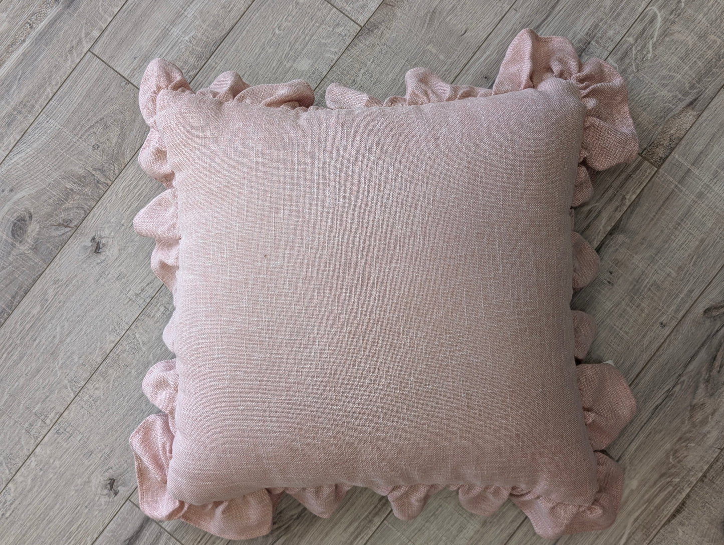 Pink ruffle pillow