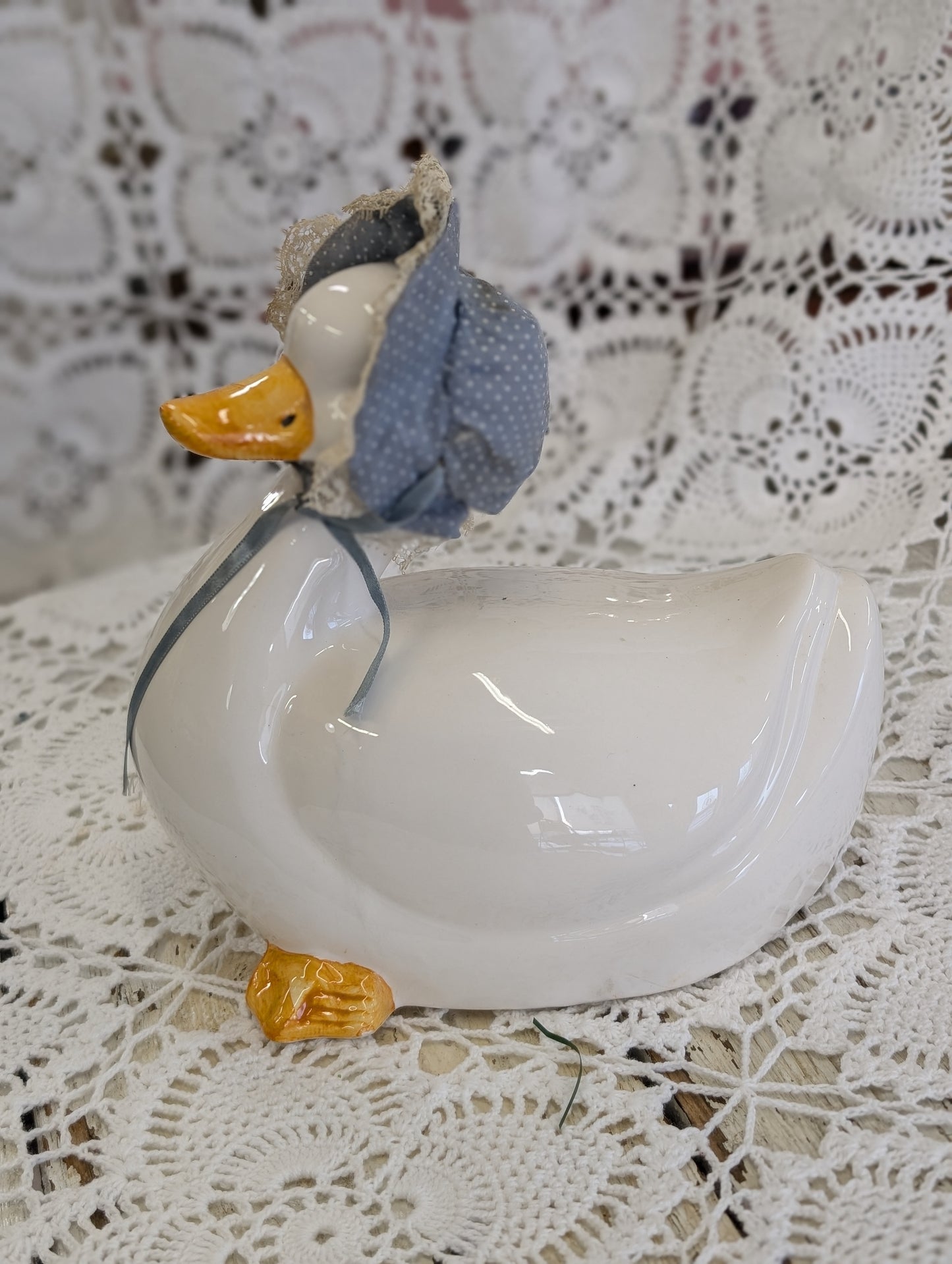 Ceramic goose with hat