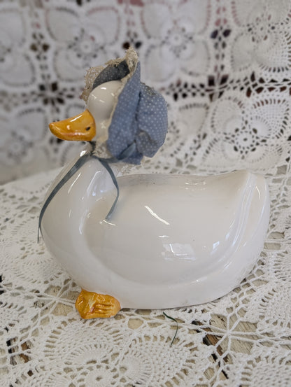 Ceramic goose with hat