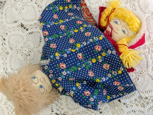 Handmade Topsy Turvy cloth doll  - little red riding hood