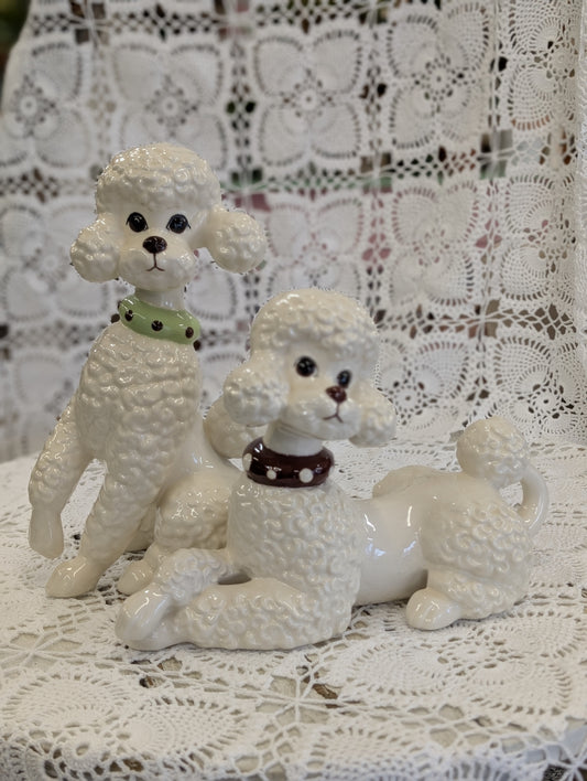 Set of ceramic poodles