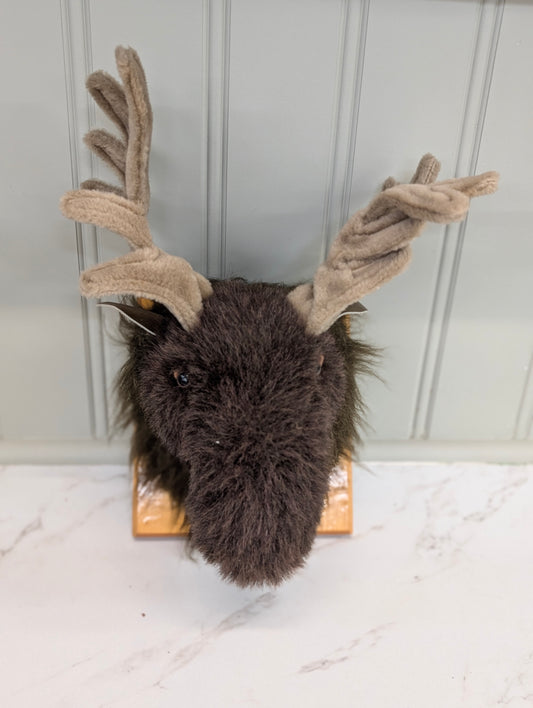 Wall hanging stuffed moose