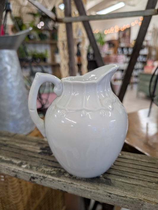 Vintage white pitcher