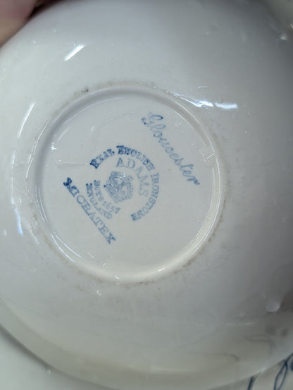 Set of two blue flower bowls