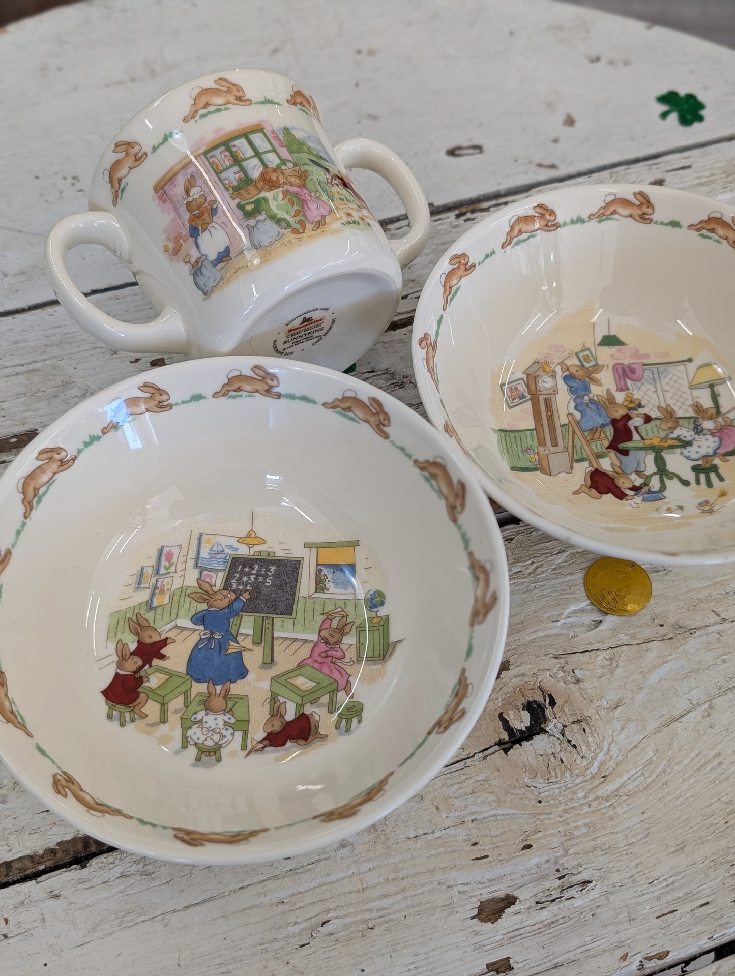 Bunnykin set of 3 dishes
