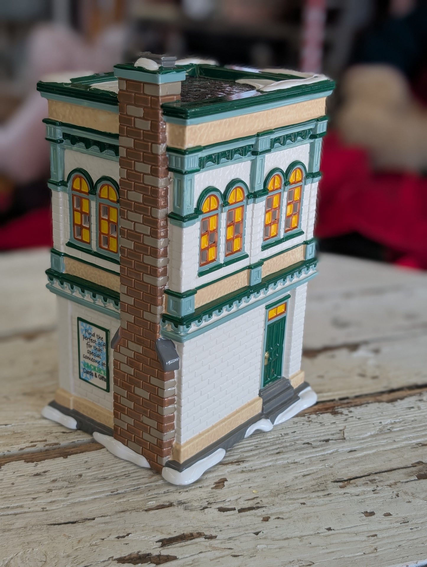 Snow Village Jackie's Cards & Gifts building