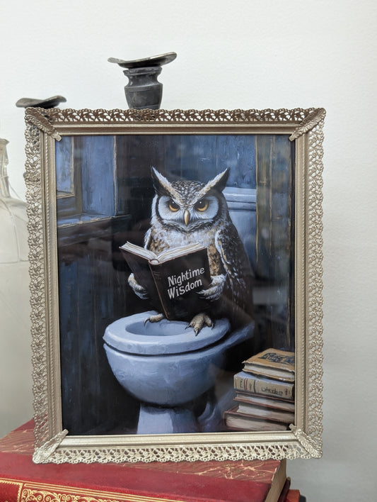 Wise owl framed print
