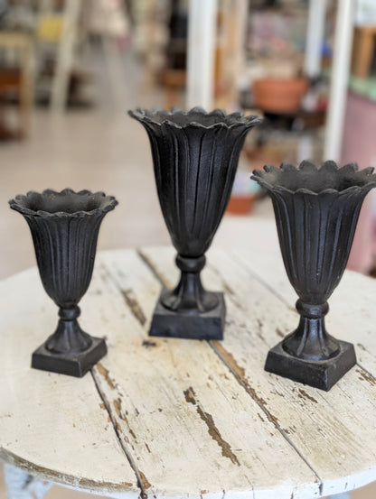 Metal flower vase