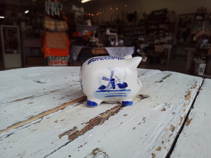 Hand Painted Delftware Piggy Bank