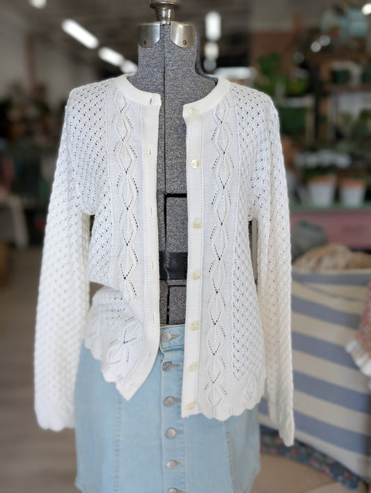 White crochet cardigan