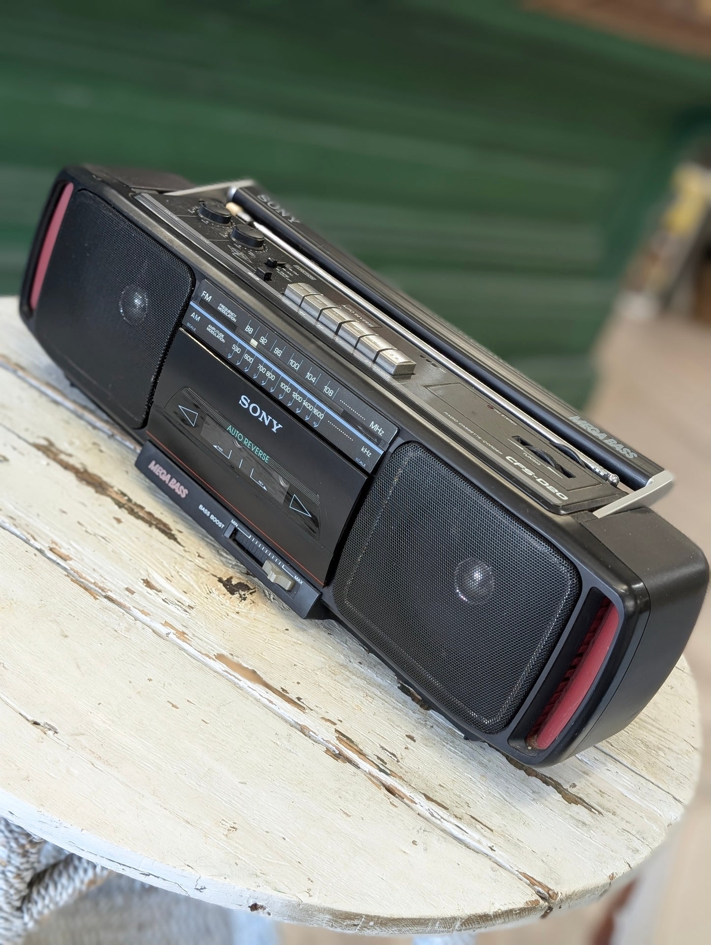 Vintage Sony Mega Bass boombox with cassette and radio