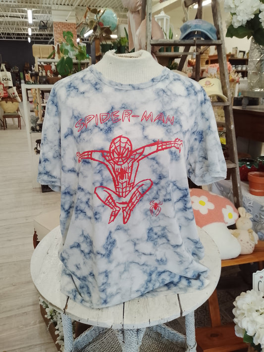 Tie Dye Spiderman tee - L