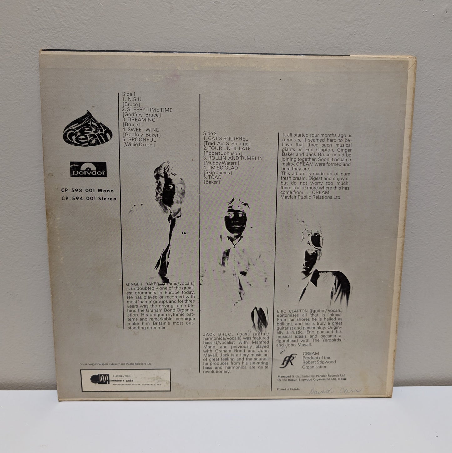 Cream Fresh Cream LP