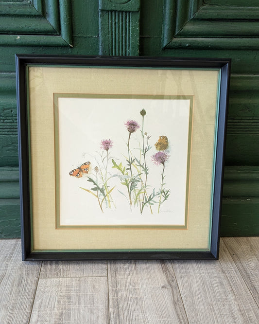 Thistle and butterfly print