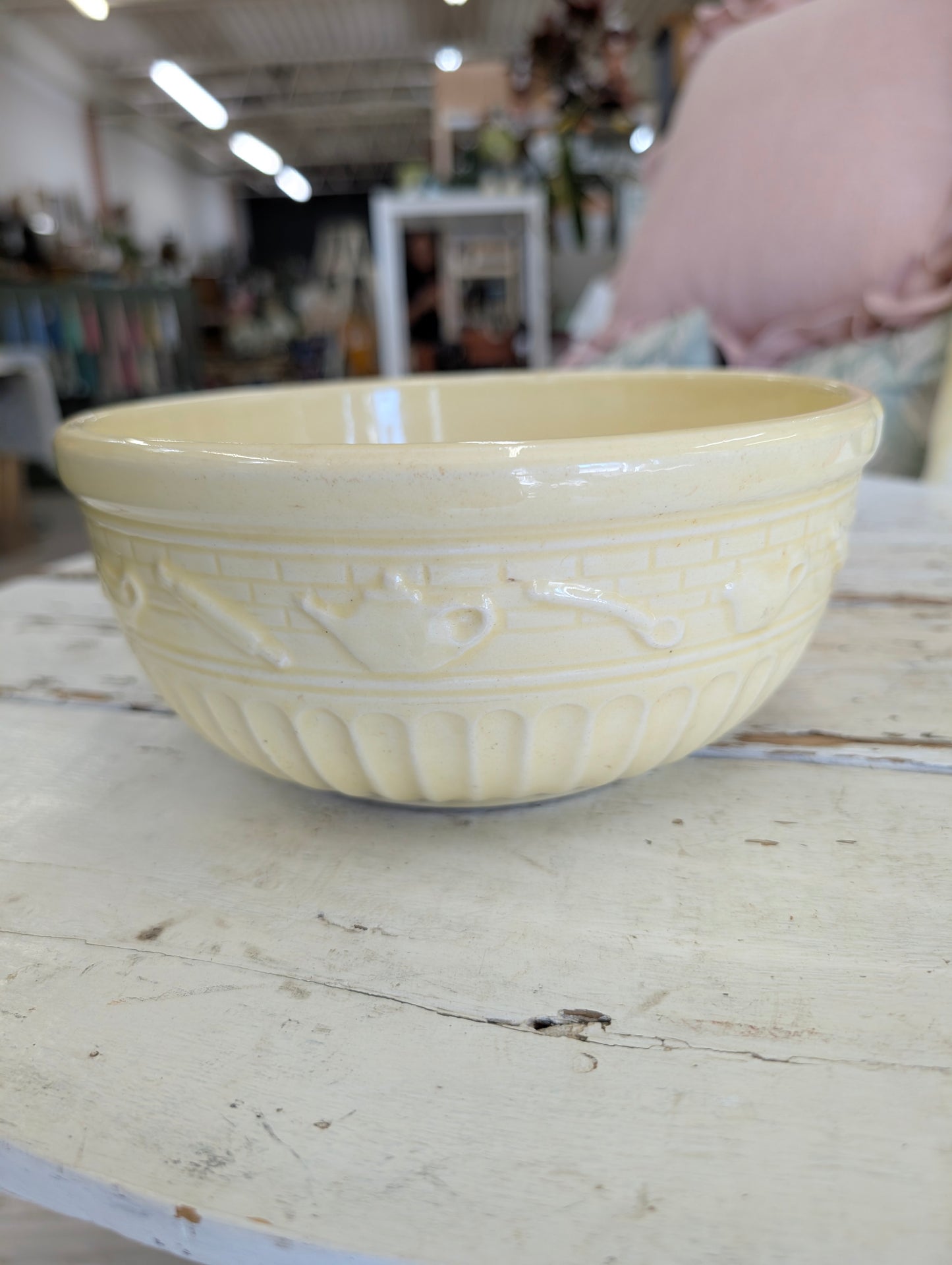 Vintage RRP Co. yellow ceramic mixing bowl