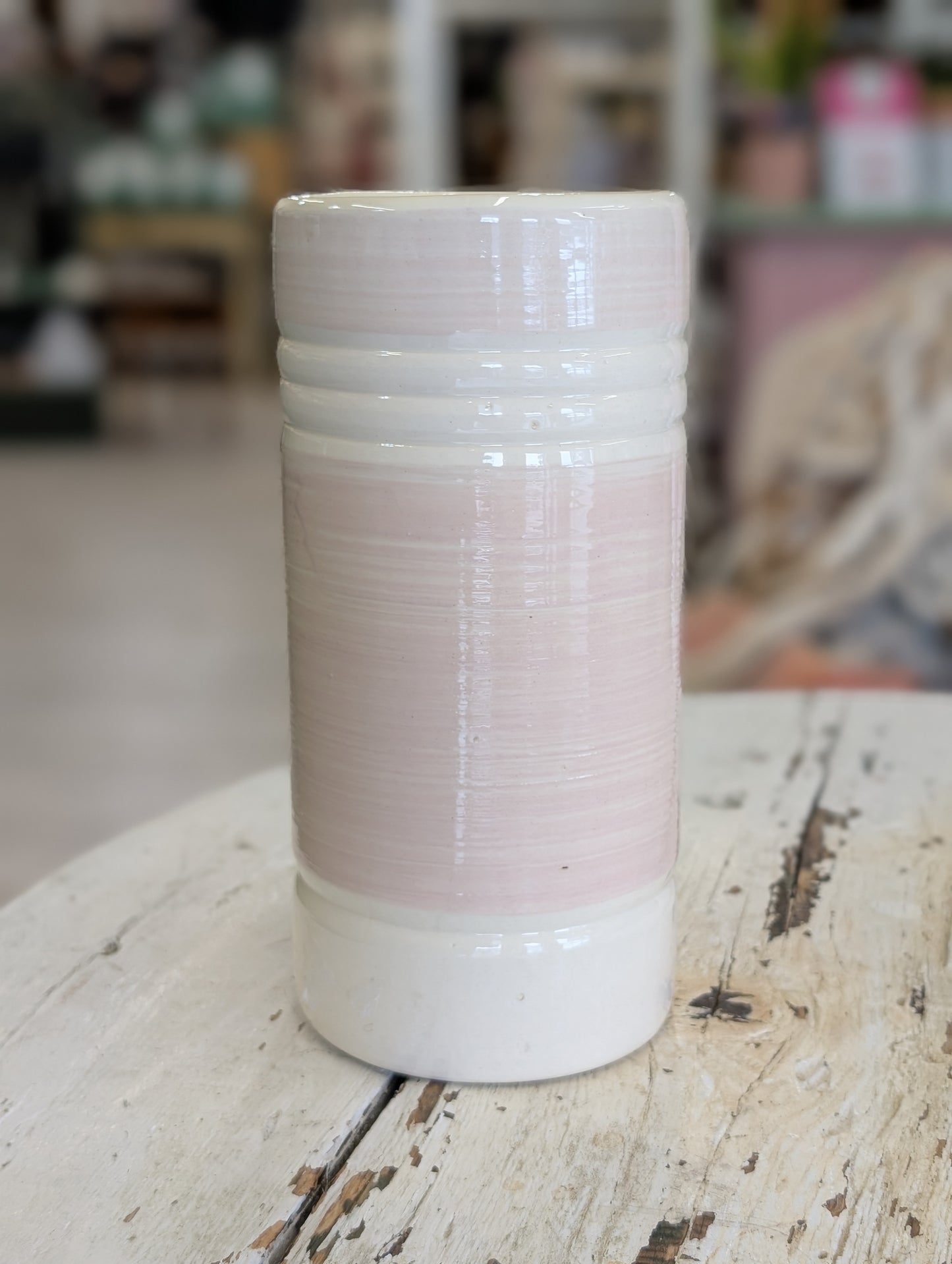 Pink pottery vase