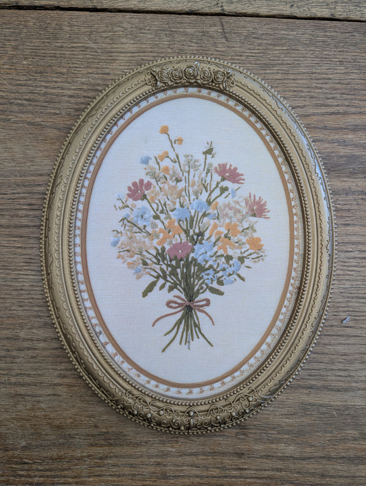 Oval embroidery print