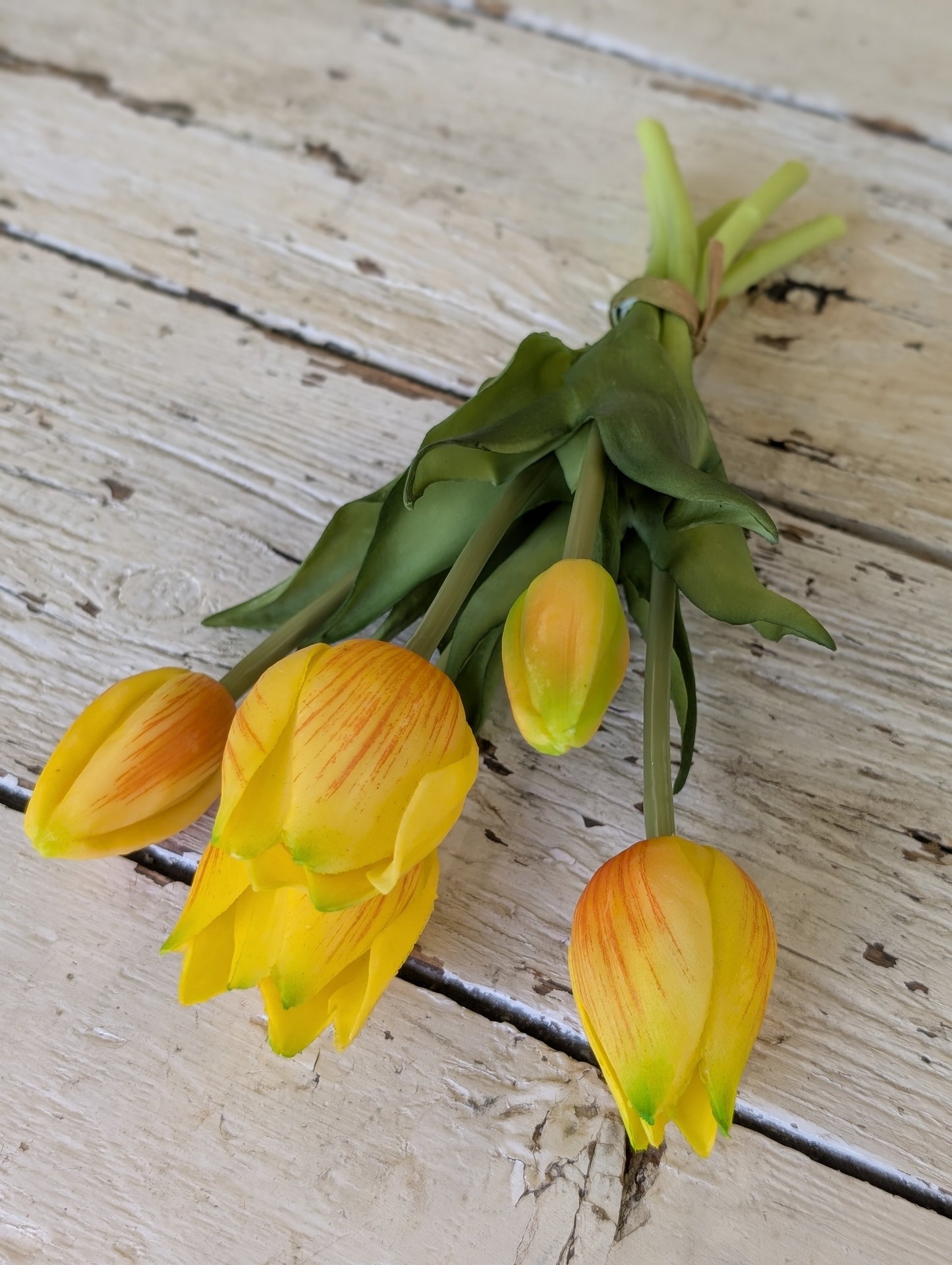 10" Fresh wild Yellow Tulips