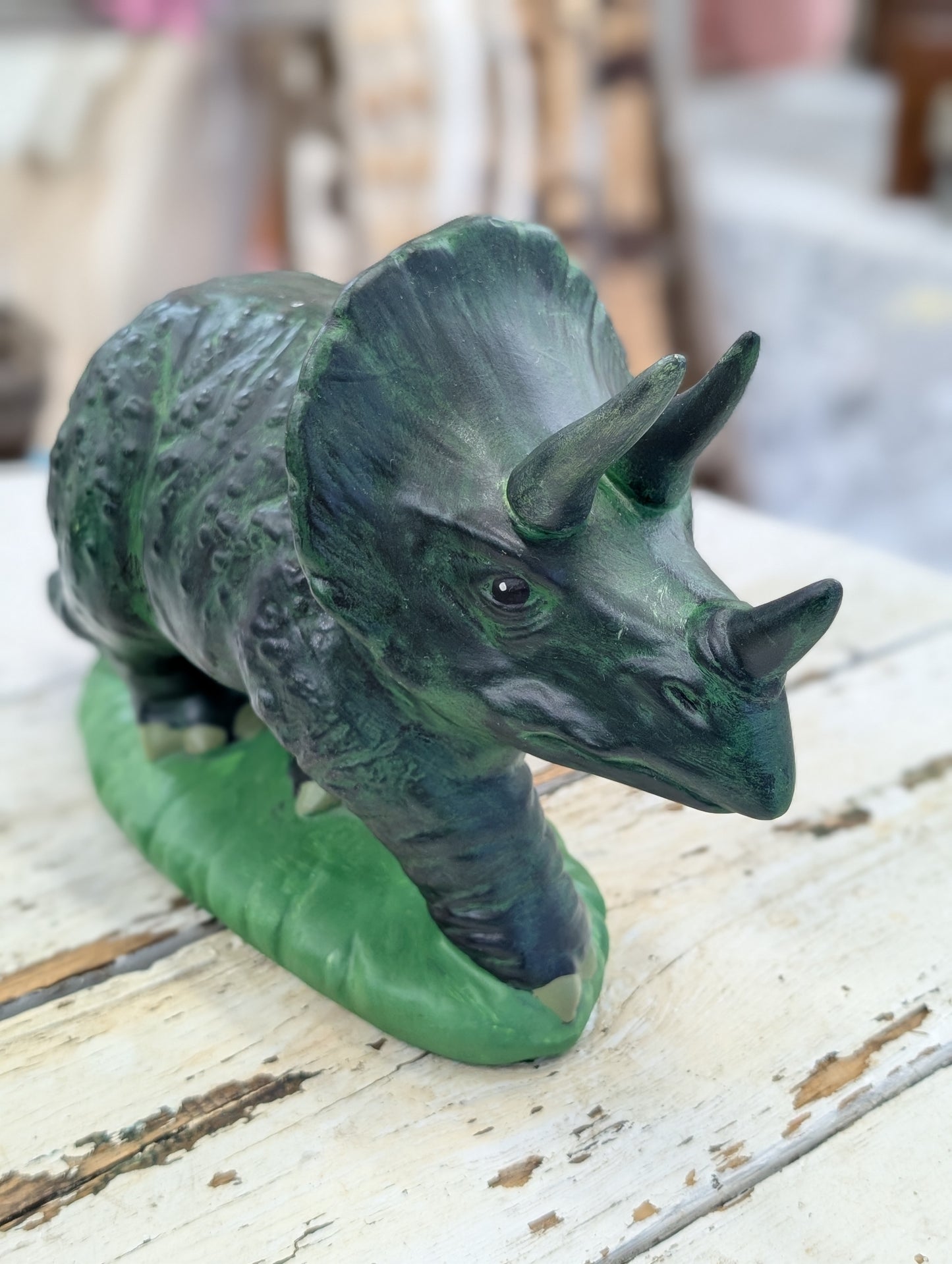 Triceratops ceramic statue