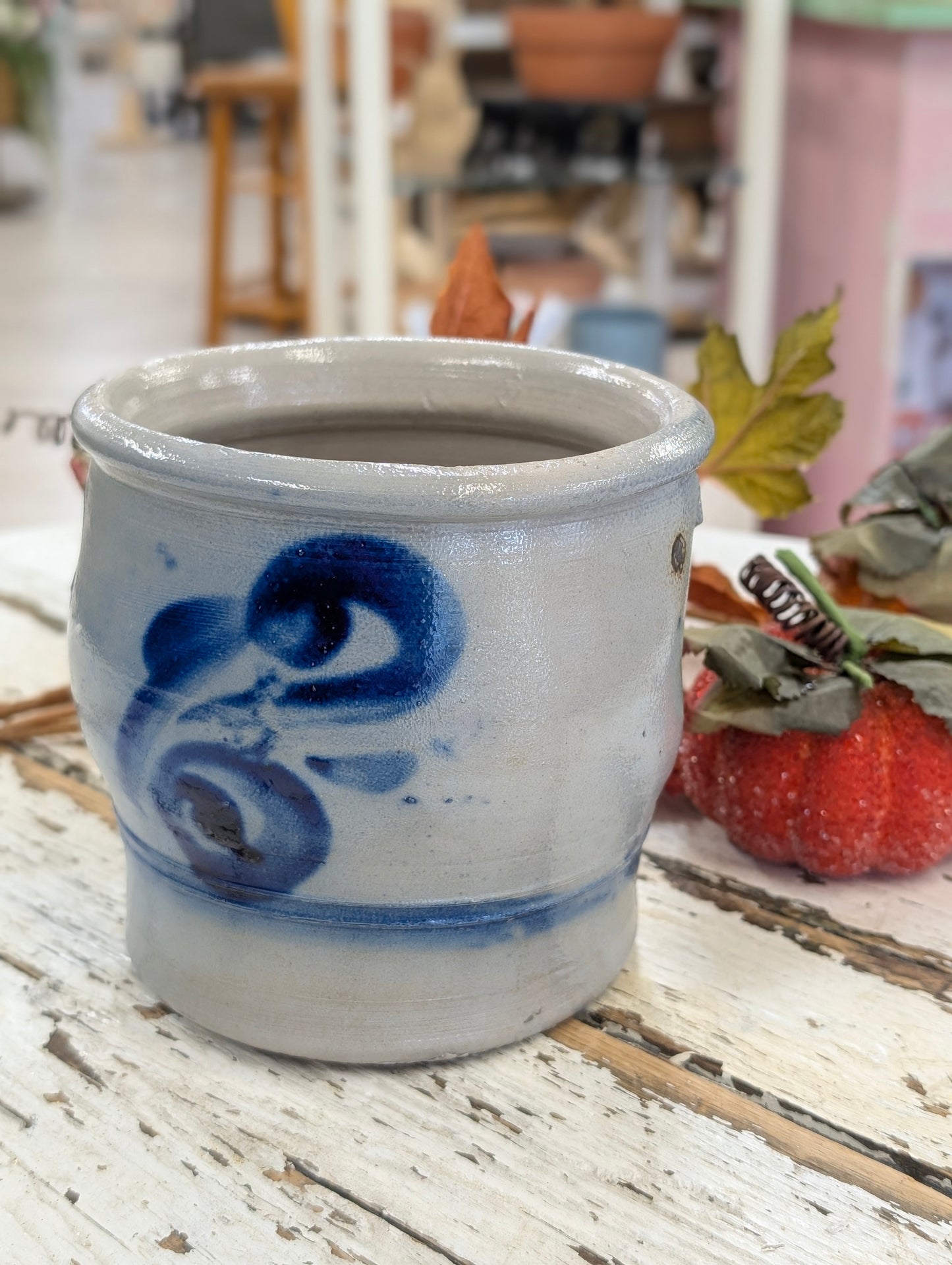 Dutch stoneware salt crock marked ZOUT