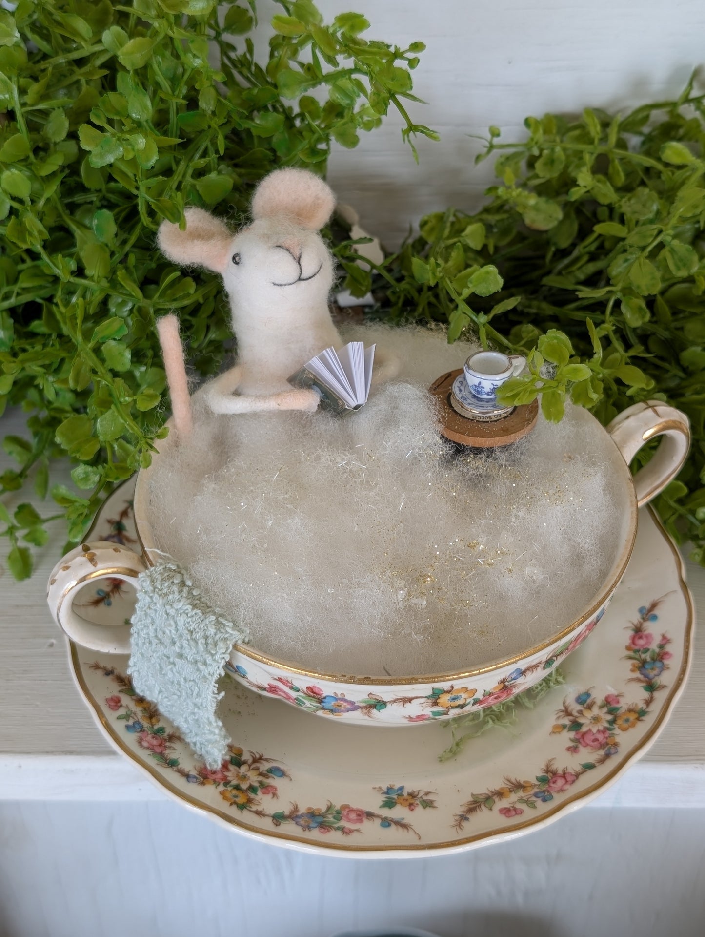 Amara the Mouse in a Bath