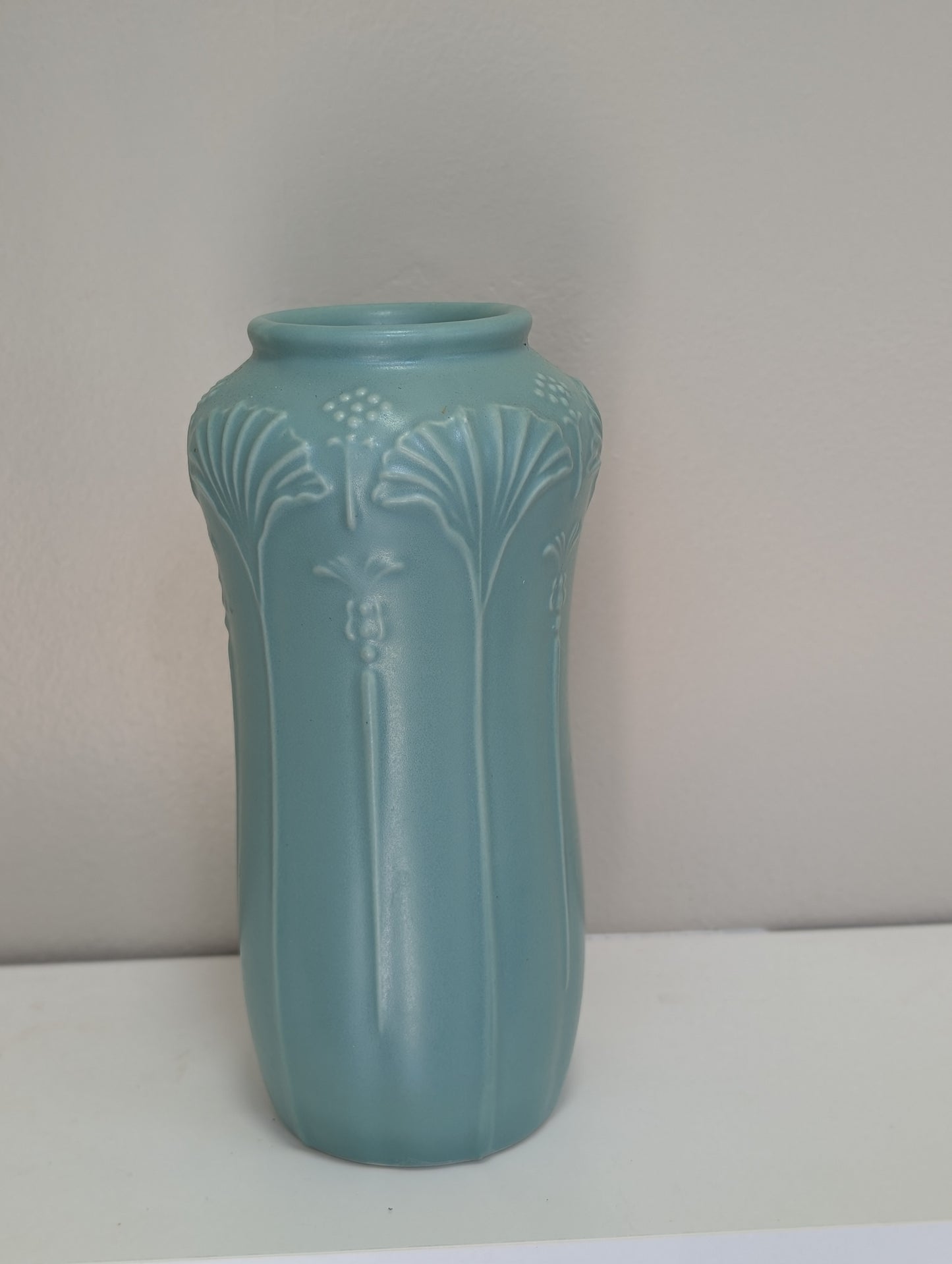 Teal flower vase
