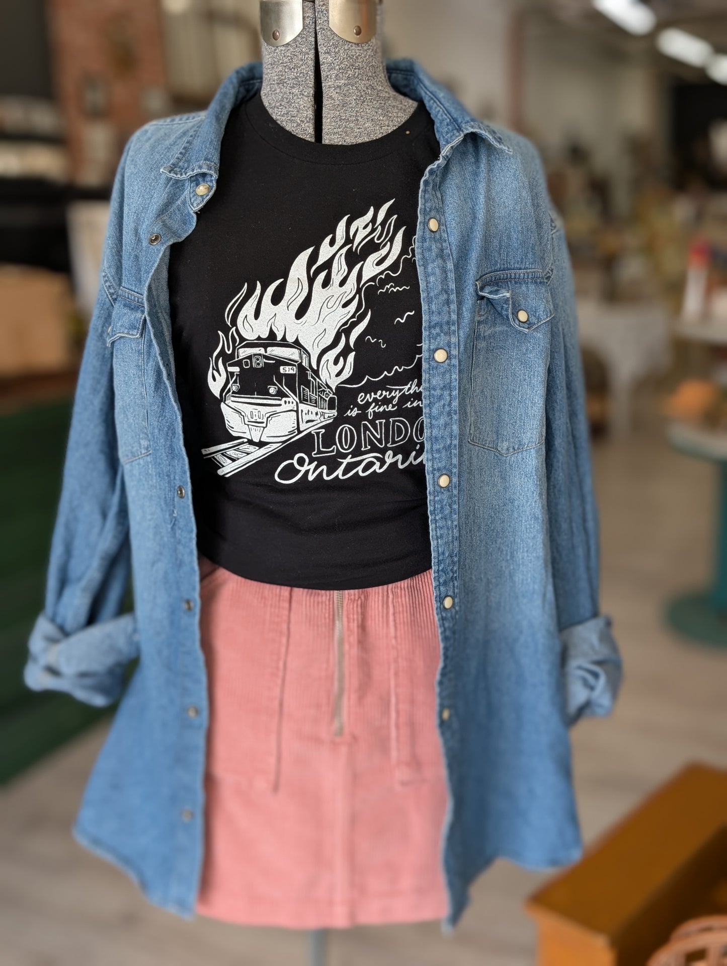 Jean button shirt