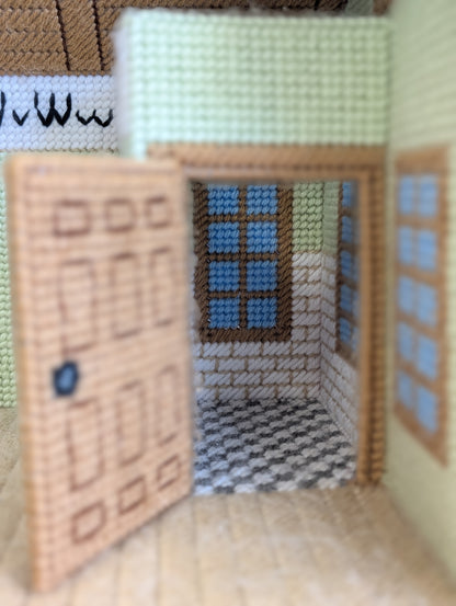 Plastic canvas school house