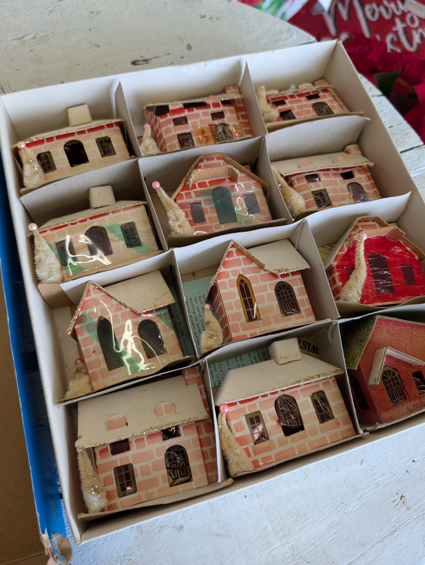 Set of 12 putz houses