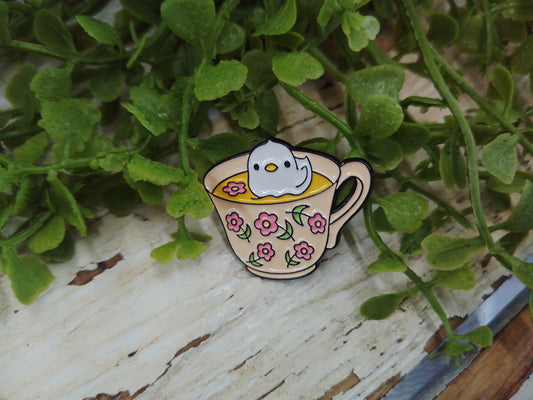 Duck in Teacup Pin
