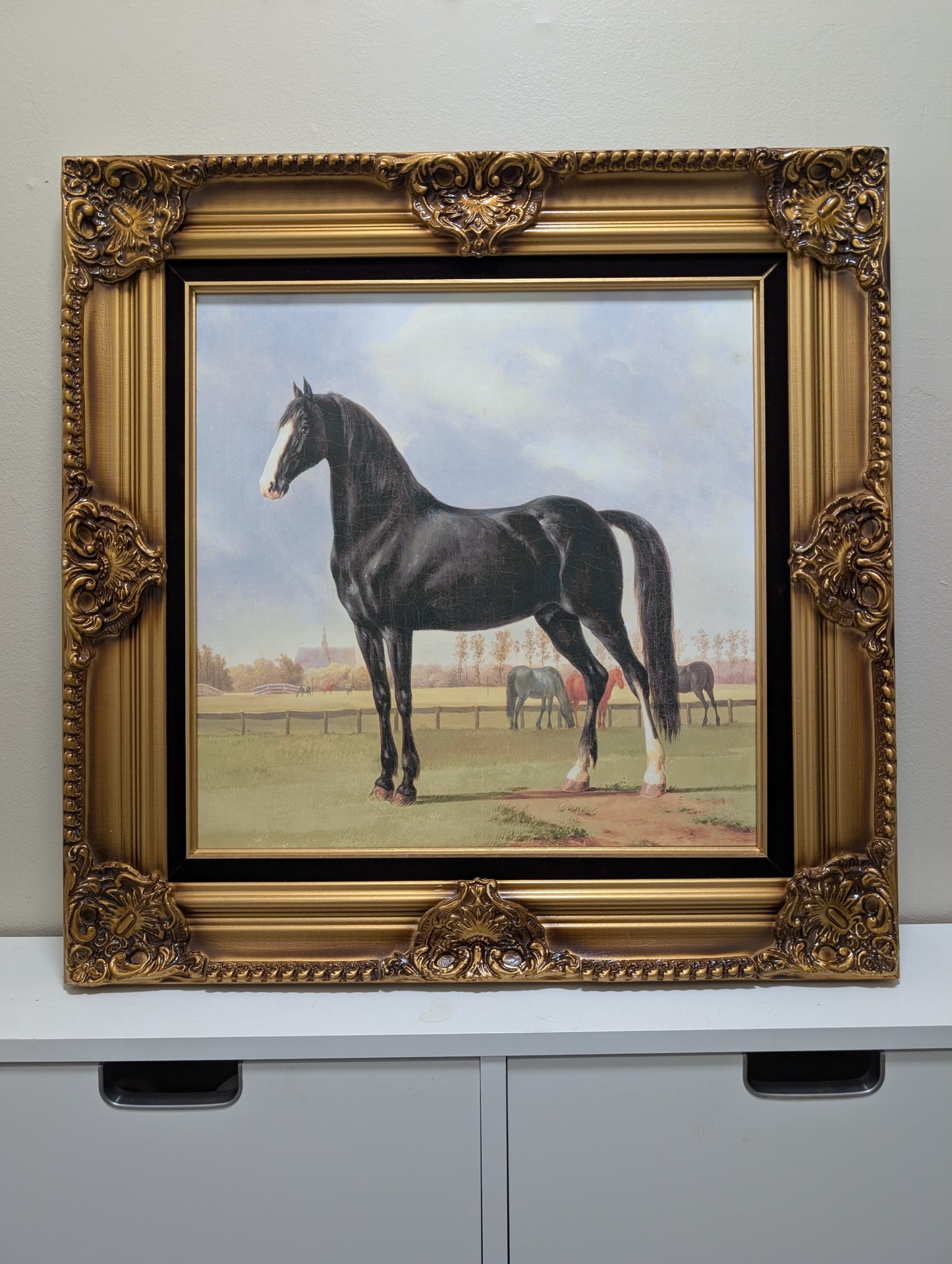 Framed horse print