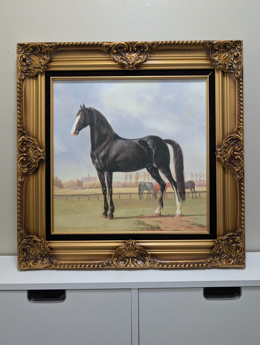 Framed horse print